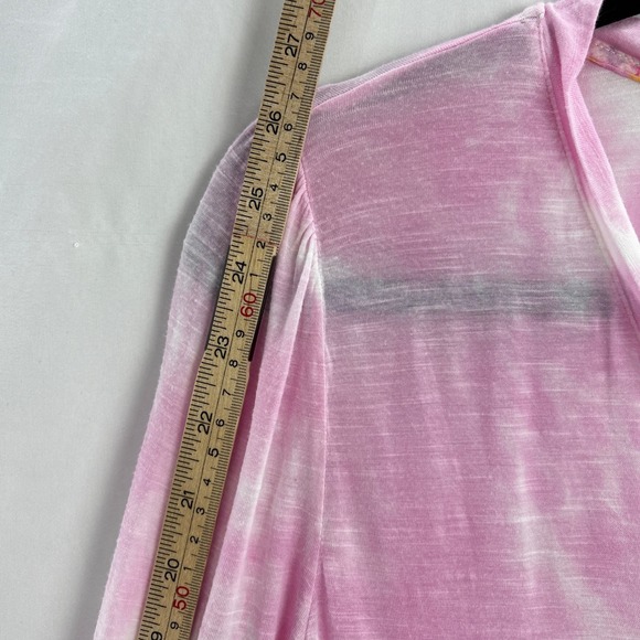 LoveShackFancy Tie Dye Sheer Lightweight Henley Top Women's Medium Pink - Picture 14 of 16